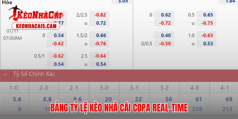 Kèo Nhà Cái Copa cập nhật dữ liệu gốc Sportradar theo thời gian thực